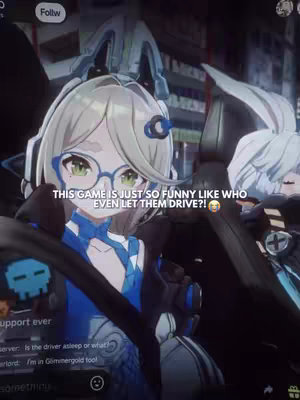 The cover image features a stylized anime character in a car, with overlaid text. The character has silver hair, glasses, and wears a blue and white outfit. The background appears to be a blurred city scene.