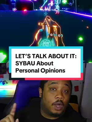 The cover image features a man in a black shirt in the foreground, speaking to the camera. Behind him is a blurred scene of a video game environment. The background includes bright neon colors, and a text box with the title of video.