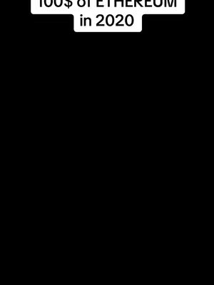 The cover image is predominantly black. In the upper center, white font is used to show "100$ OF ETHEREUM" over two lines, and below it, "in 2020" is displayed.
