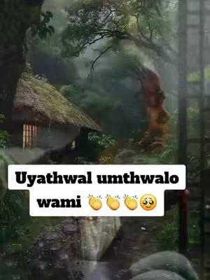 The cover image presents a serene, naturalistic scene. The background is a lush, dark green forest with trees and foliage, and a slightly blurred effect suggests depth and a dreamlike quality. The focus is on a rustic cottage or dwelling with a thatched roof, nestled into the trees. Overlaid is a white rectangular box containing the text, which gives the image a storytelling or informational purpose. The text box contains the text in the foreground with emojis.