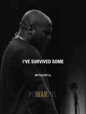 The cover image is a grayscale shot featuring a bald Black man from the side, seemingly on a stage with a microphone. He's wearing a dark top, and the image is composed with text overlays. The primary focus is on the man, suggesting a motivational or personal story.