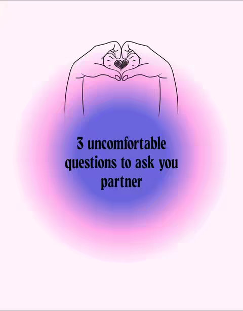 The image features a light background with a central gradient of pink, purple, and blue. Two hands are positioned to form a heart shape with a black heart in the center, along with the text overlayed.