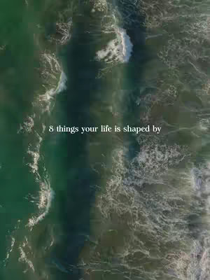 An overhead shot of ocean waves with white text overlayed.