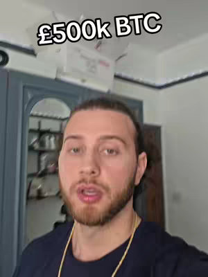 A man with brown hair and a beard is the focus of a selfie-style video. The background is of a room, with a cupboard and a door visible. The hook text floats above