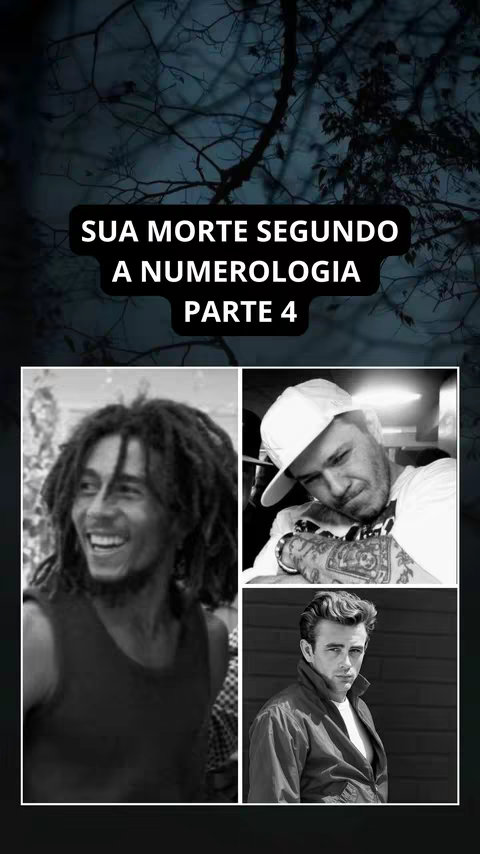 The cover image is a collage featuring three black and white photos. The top portion of the image contains a dark background resembling a blurred forest at night, with text in a white rectangular box. The bottom section is split roughly into three parts. The leftmost image is a portrait of Bob Marley smiling in a black vest. The next image is a portrait of a man wearing a white cap. The bottom right is a portrait of James Dean in a jacket.