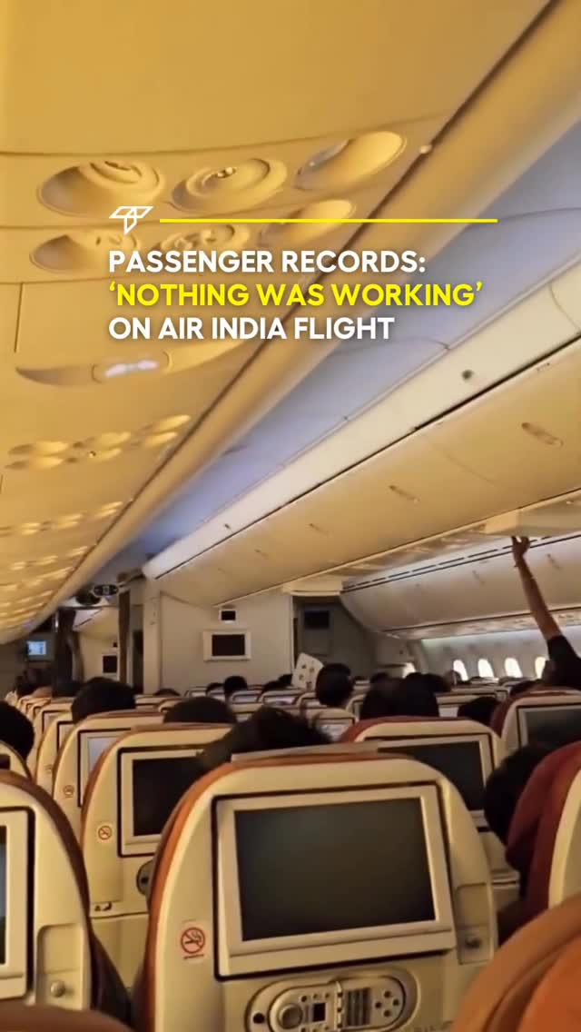 The image shows the interior of an airplane cabin, with rows of seats visible. The overhead compartments and ceiling lights are also in view. The text overlay on the image presents the critical point.