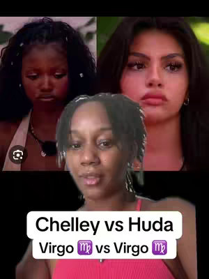The cover image is a split-screen with three panels and a text overlay. The upper left shows a woman with dark hair and makeup, possibly on a set, with a green, slightly blurred background. The upper right panel shows another woman with long, dark hair and a serious expression; she also appears to be set on a stage. The foreground holds a woman facing the camera, with short dark hair, wearing a pink top, and looking at the camera. A white box with text is at the bottom of the image.