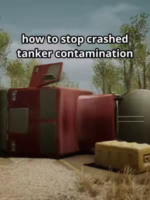 The image shows an overturned red tanker truck on a road. The background includes green trees and a cloudy sky. A yellow container sits near the truck. Text overlayed on the top of the image provides a tutorial-style introduction to the video's topic.