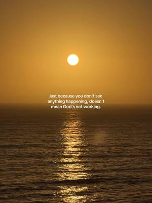 A scenic image of the ocean at sunset, with golden sunlight reflecting on the water.  A quote is overlaid on top.