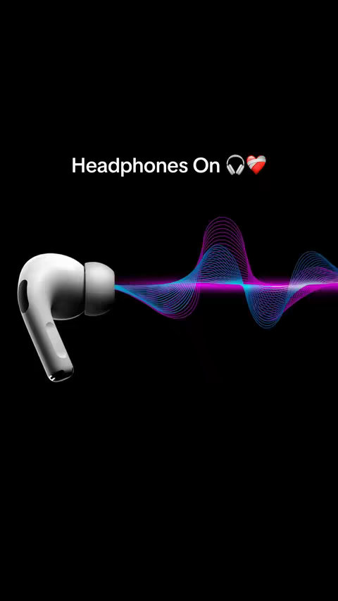 The cover image features a pair of white wireless earbuds with a visual representation of soundwaves in blue and purple emanating from one earbud against a solid black background.