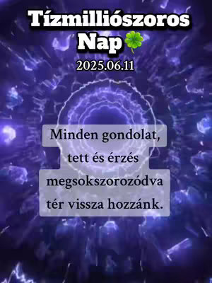 The cover image has a purple, textured background with a cosmic or energy-like pattern. Overlaying this is a central, circular design with emanating light. Text is placed at the top and within a central rectangular box, all in a clean white font. The text includes a date and phrases related to manifestation and astrology with a four-leaf clover.