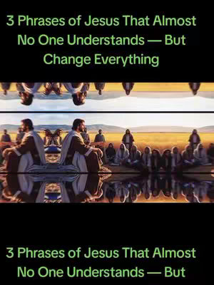 The cover image is divided into horizontal sections. The top section has text on a black background. The middle section shows a scene with Jesus and his disciples. The bottom section mirrors the text at the top.