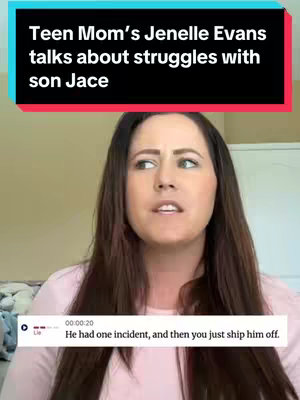 The cover image features Teen Mom star Jenelle Evans in a close-up shot, talking animatedly and looking slightly off-camera. Text overlays at the top and bottom provide context and a quote from the video. The background is a blurred interior setting.