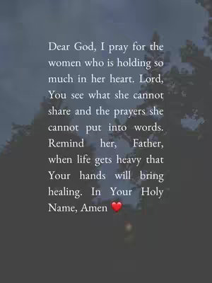 The image shows a serene, nature-themed background fading from a dark grey to a lighter, cloudy sky. Overlaid on this is centered, white text that reads as a prayer, with a red heart emoji at the end. The text is styled in a simple, easy-to-read font.