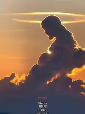 The cover image shows the silhouette of a figure in the clouds resembling Jesus, set against a golden sunset.