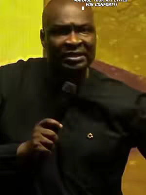 The cover image features a man, possibly a public speaker or pastor, wearing a black shirt, with text overlayed at the top. The background is a solid, yellowish color.