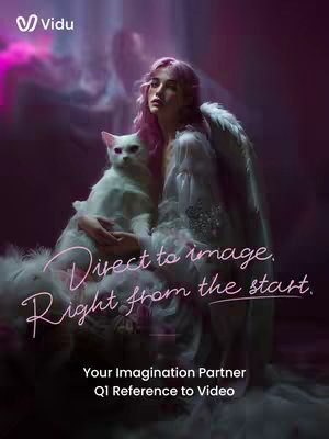 A vertical cover image with a mystical theme. A woman with pink hair and angel wings cradles a white cat, set against a dark, swirling background with purple and dark tones. Text overlays in a flowing, light pink font add a call to action.
