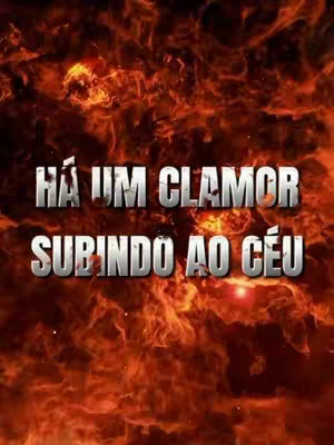 The cover image features a fiery, abstract background in shades of orange and red, reminiscent of flames. Overlayed on this backdrop is the text "HÁ UM CLAMOR SUBINDO AO CÉU" written in a bold, silver metallic font. The overall composition has a dramatic and spiritual feel.