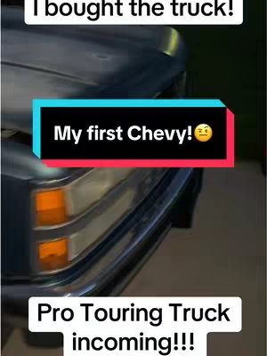 The cover image features the front end of a dark-colored classic Chevrolet pickup truck. Overlaid are several text elements in white and black rectangles. The truck's headlights and grille are visible.