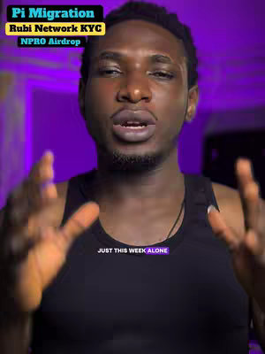 A man is centered in a medium shot, facing the camera with an open mouth and gesturing with both hands. The background is a gradient of purple. Text labels are placed in the upper left corner and a text bar across the bottom.