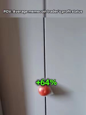 The image shows a cabinet with two doors. The image is washed out. Overlaid on the cabinet is the text "+64%" in a green box. Underneath the text is a blurred red object, possibly a door handle or decor.