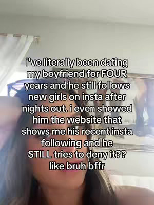 A selfie-style shot of a young woman indoors with text overlayed. She appears to be looking toward the camera with a slightly concerned expression. The background is a blurred interior, suggesting a home environment.