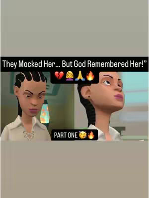 The image is a split-screen graphic with a light brown background. The left side features an animated woman with dark hair in braided pigtails, a sad expression, and a white collar shirt, while the right side shows a similar woman with a slight smile. Text overlays are present at the top and bottom, and there are floating emojis between the text sections.