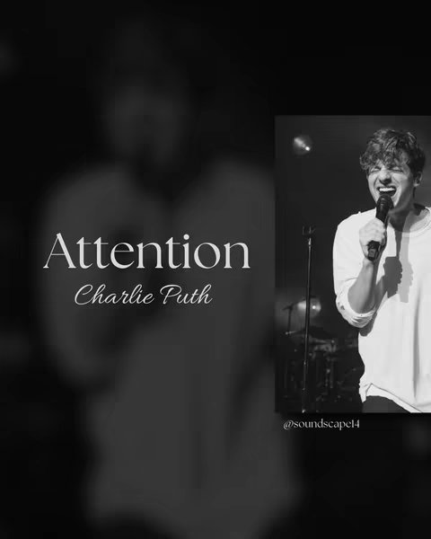A black and white cover image featuring Charlie Puth performing on stage, a microphone in hand, with the text overlayed on the left side.