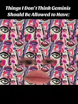 The image is a collage featuring an abstract pattern of stylized faces in vivid colors. The repeating faces form the background, with the eyes and mouth of a person overlaid and visible in the bottom half of the image against a black background.