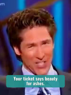 The image shows a man with brown hair, looking at the camera and seeming to be speaking. A text overlay at the bottom reads, 'Your ticket says beauty for ashes.'