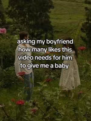 The image shows a man and a woman standing in a field with tall grass and flowers. The man is facing away from the camera, and the woman is facing him. Text is overlaid on the image.