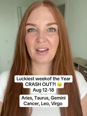 A woman with long red hair is the main focus. Behind her, a room is slightly visible, with a light-colored wall and some furniture. The overall look is casual, with text overlays providing the video's core message.