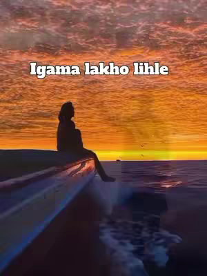 The image features a person silhouetted, sitting on the edge of a boat, with a sunset sky in the background. The sky is a gradient of orange and yellow, with some clouds visible. The person is facing away from the camera, towards the water. The overall composition is peaceful and serene.