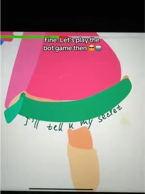 A digital artwork or illustration on a display, likely a tablet. The artwork features abstract shapes and text over a solid white background.
