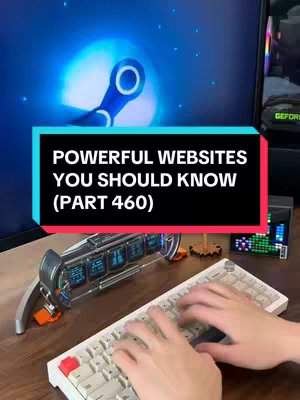 The cover image features a desk setup with a mechanical keyboard, a small digital display, and a computer monitor showing a blue logo in the background. Text overlay provides the video title.  The video shows desktop recording.