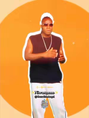 The cover image showcases a man standing in front of an orange circle background, with the background seemingly out of focus,. The man is wearing a sleeveless black shirt, white pants, and dark sunglasses. The name "Niwaranono" accompanied by a music-note type audio bar and the artist's social media handle, sits just below the man