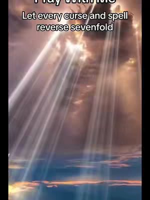An image depicting a heavenly scene with light rays breaking through clouds, illuminating a blue and golden landscape. Text overlays are present, contributing to its spiritual or inspirational theme.