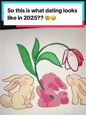 The cover image features a whimsical illustration of three bunny-like creatures. A central bunny figure, colored in shades of pink, is nestled amidst a stylized flower that comprises a tulip bloom and green leaves. The flower extends upwards, bearing the words 'Yes' on one leaf and 'GO!' on the tulip's petals. A leaf to the side of the flower reads 'Want 2 Be TikTok C?'. The background and two other bunnies are in a creamy beige adding a touch of whimsy and playfulness to the scene.
