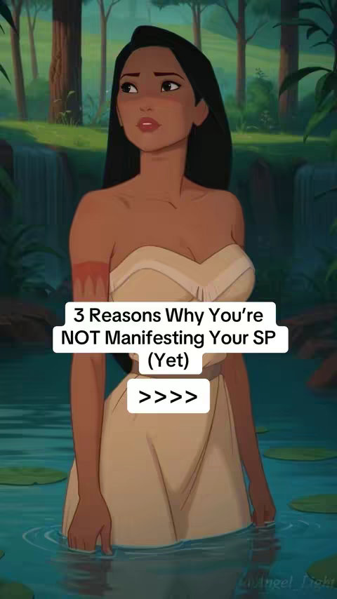 The cover image features an animated illustration of Pocahontas set in a forest clearing with a river, with a black overlay box at the center that provides the video's title.