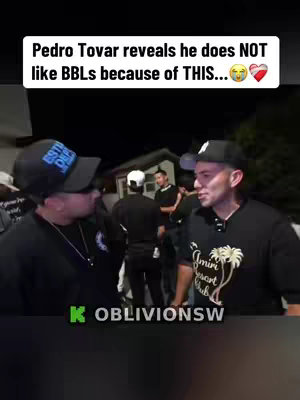 The cover image shows two young men in conversation outdoors, likely at night, with a crowd of people in the background. The man on the left is wearing a black baseball cap and looking in the direction of the other man, who is in a black t-shirt with a graphic design and a black cap. Text overlaid at the top indicates the video's topic.