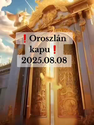 An image featuring a golden arched doorway with an ornate design, possibly a temple or building entrance. Overlayed on the image is a semi-transparent box containing bold text in red font announcing the Lion's Gate Portal. The overall composition suggests a spiritual or astrological theme.