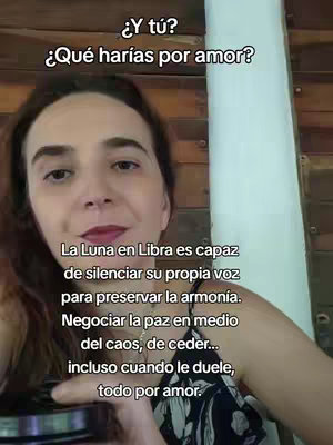 The cover image is a vertical selfie-style shot featuring a woman. The woman faces the camera with a neutral to slightly smiling expression. She is set against a background that appears to be indoors with wooden paneling visible in the background, providing a warm-toned backdrop. Text overlays, in a clean, sans-serif font, are placed over the image, with the main text describing the character’s behavior when she is in love which provides context. The overall composition is simple, with a focus on the woman and the text.