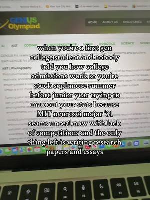 A laptop screen is the primary focus, showing a website or document. Overlaid on this is white text in a sans-serif font. The keyboard of the laptop is visible at the bottom of the frame.