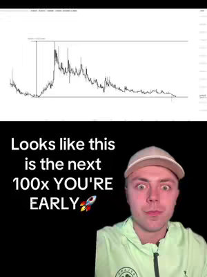 The cover image shows a man in a green jacket and a cap looking at the viewer with a surprised expression. Above him is a chart showing a cryptocurrency value with some text overlaid. The image is set against a black background.