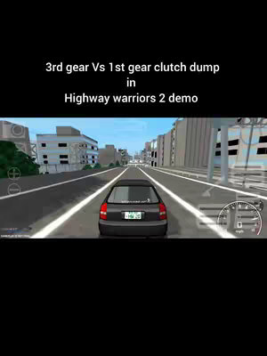 A screenshot from a racing game showing a car from a third-person perspective driving down a highway. Text overlays at the top describe what the video will cover.