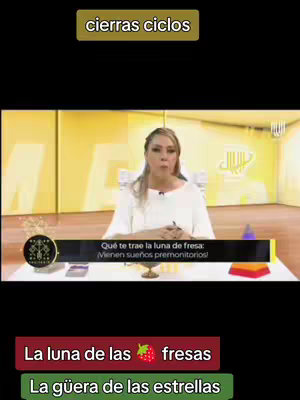 The cover image shows a woman in a professional setting, likely from a TV show. Text overlays add context, including a phrase in a gold banner and details about the video's subject matter. The bottom of the screen has additional text boxes.