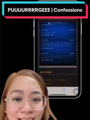 A selfie-style image featuring a person with glasses smiling, set against a dark background. In the background is a phone, showcasing what appears to be a console or terminal style interface.