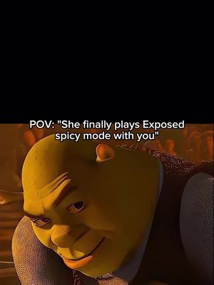 The cover image features Shrek, the animated character, from the movie 'Shrek'. He's positioned in the lower half of the image, looking up and to the side with a sly expression, suggesting humor or mischief. Above him, there's a text overlay. The background is a blurry, dark brown that resembles a room interior. The overall composition is designed to catch attention. The color palette focuses on greens and browns.