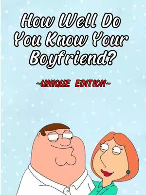 The cover image features an illustration of Peter and Lois Griffin, from the animated series Family Guy, against a light blue background scattered with tiny white dots. The text overlayed at the top has a large, bold font with a black outline, while the Unique Edition text is in a red, italicized font.