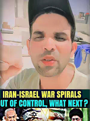 A man in a dark cap and beige shirt is the focus. The background is a blurred, nondescript setting, with some architectural elements visible behind the man. The man's face has a slightly altered, almost cartoonish appearance. Below the man's image, there is a banner displaying a headline. Below it, there is a collage of images, including the flags, and faces.